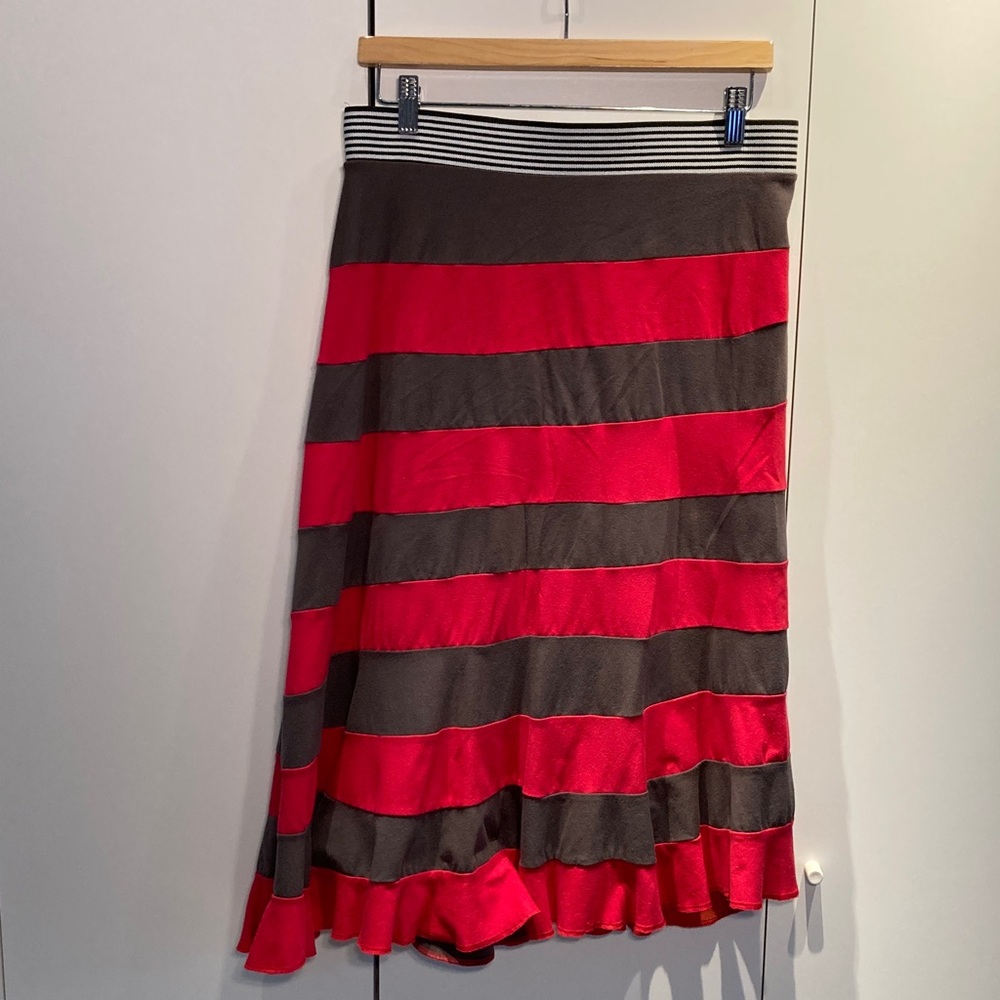 Aimée G Artsy Striped swirl Skirt asymmetrical M